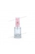 Vidro spray 10ml - Transparente quadrado com Válvula rosa