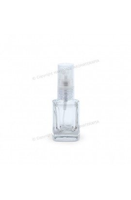 Vidro spray 10ml - Transparente quadrado com Válvula transparente