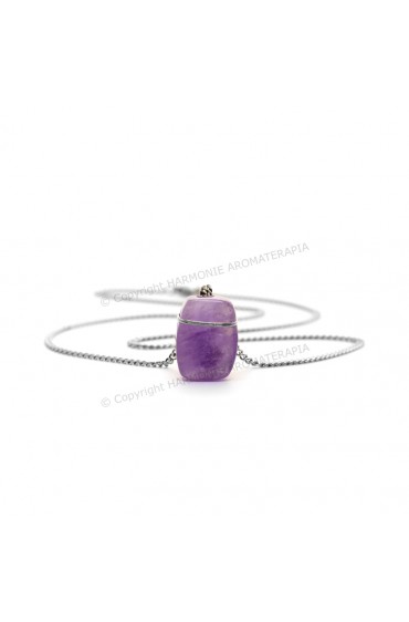 Difusor Pedra Quadrado Ametista Aço Inox